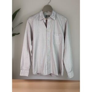 Sugar Cane Light Men's XL White Black Red Button Up Shirt Made in Japan